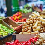 Fresh bio parsnip on London farmer market